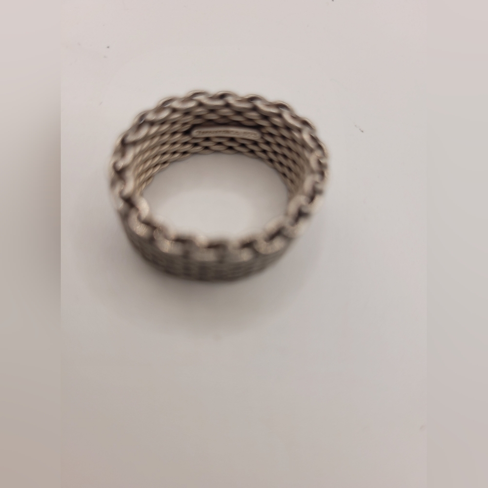 Tiffany & Co. Sterling Silver Somerset Ring Mesh Ring - Picture 2 of 4